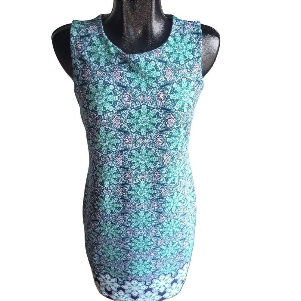 Banana Republic Abstract Floral Patterned Sleeveless Sheath Dress Size 4